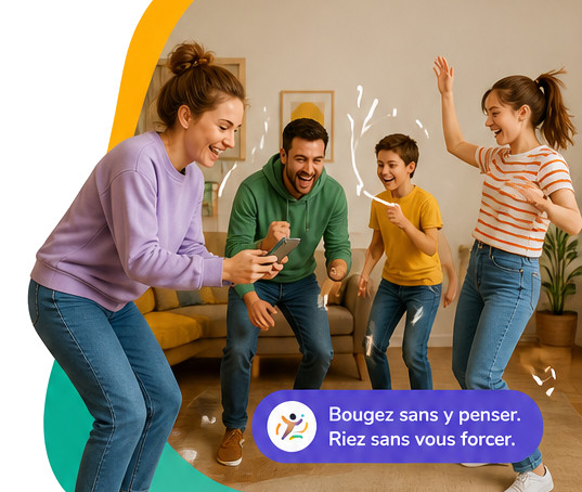 Une famille qui bouge et joue ensemble