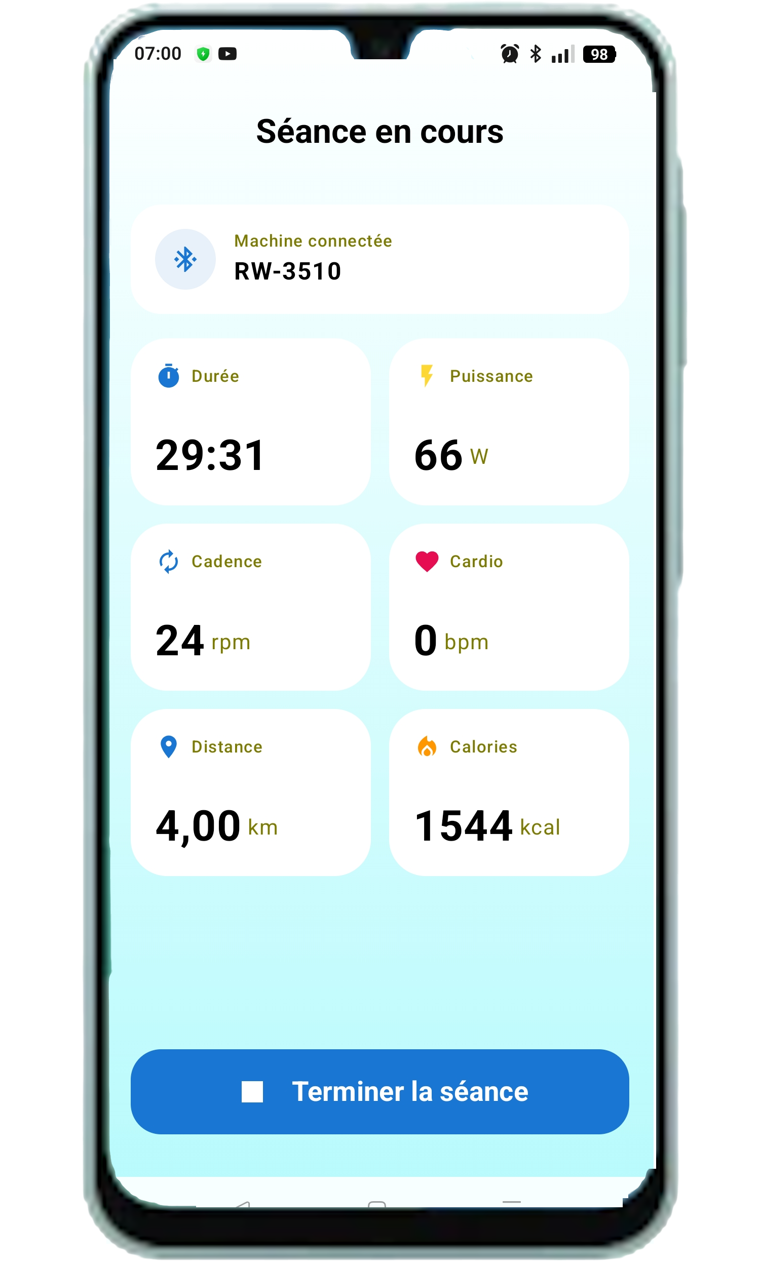 Connexion Bluetooth à un appareil de fitness